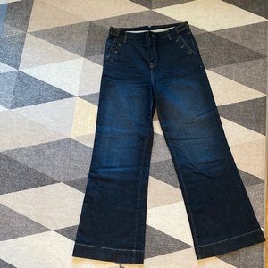 Karen Millen - size 10 wide leg, high waisted, sailor style jeans
